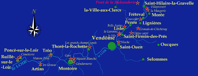 Principaux sites du plistocne en valle du Loir